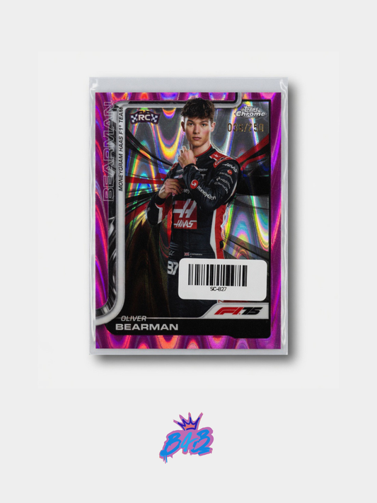 [B27] Oliver Bearman - 2025/26 Topps Chrome F1-75 #14 (Numbered Parallel - /250)