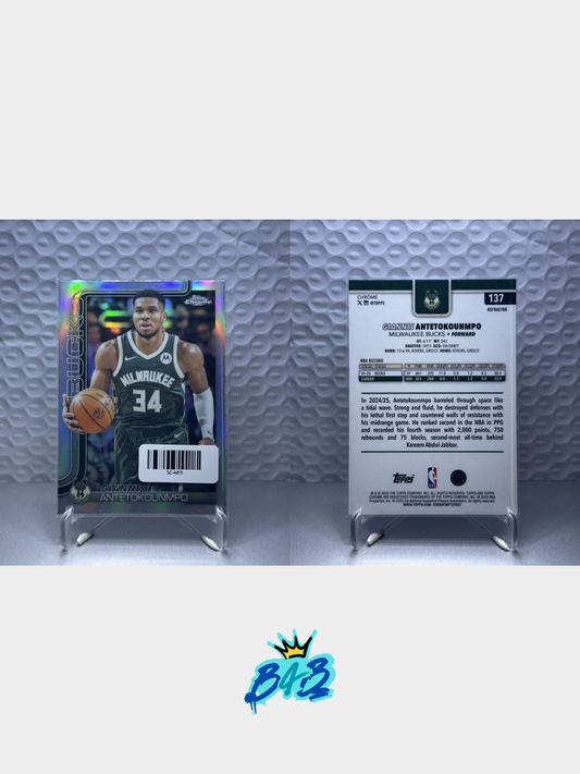 [M13] Giannis Antetokoummpo - 2025/26 Topps Chrome NBA #137 (Base - Refractor)
