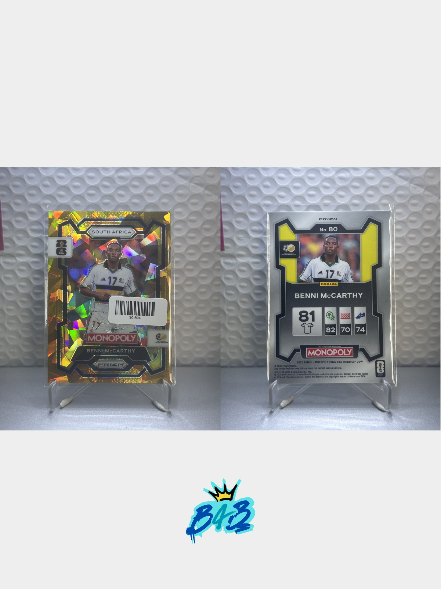 [B04] Benni McCarthy - 2026 Panini Prizm Monopoly WC #80 (Exclusive Gold Parallel)