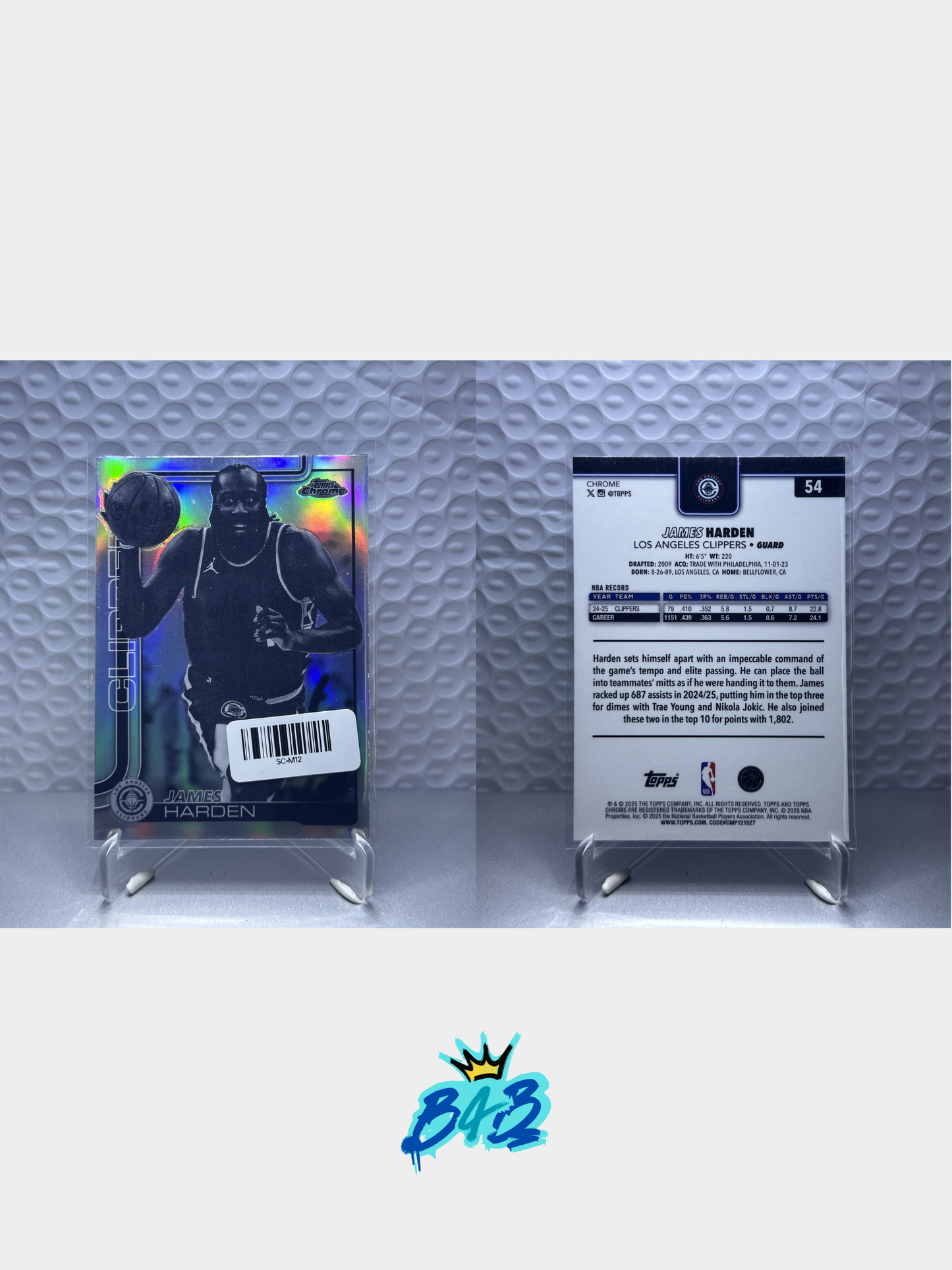 [M12] James Harden - 2025/26 Topps Chrome NBA #54 (Parallel - Negative)