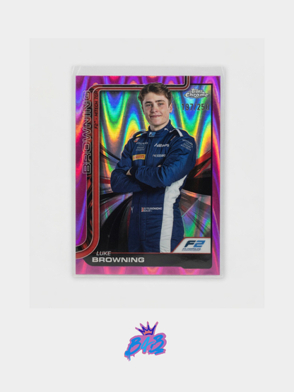 [B28] Luke Browning - 2025/26 Topps Chrome F1-75 #28 (Numbered Parallel - /250)