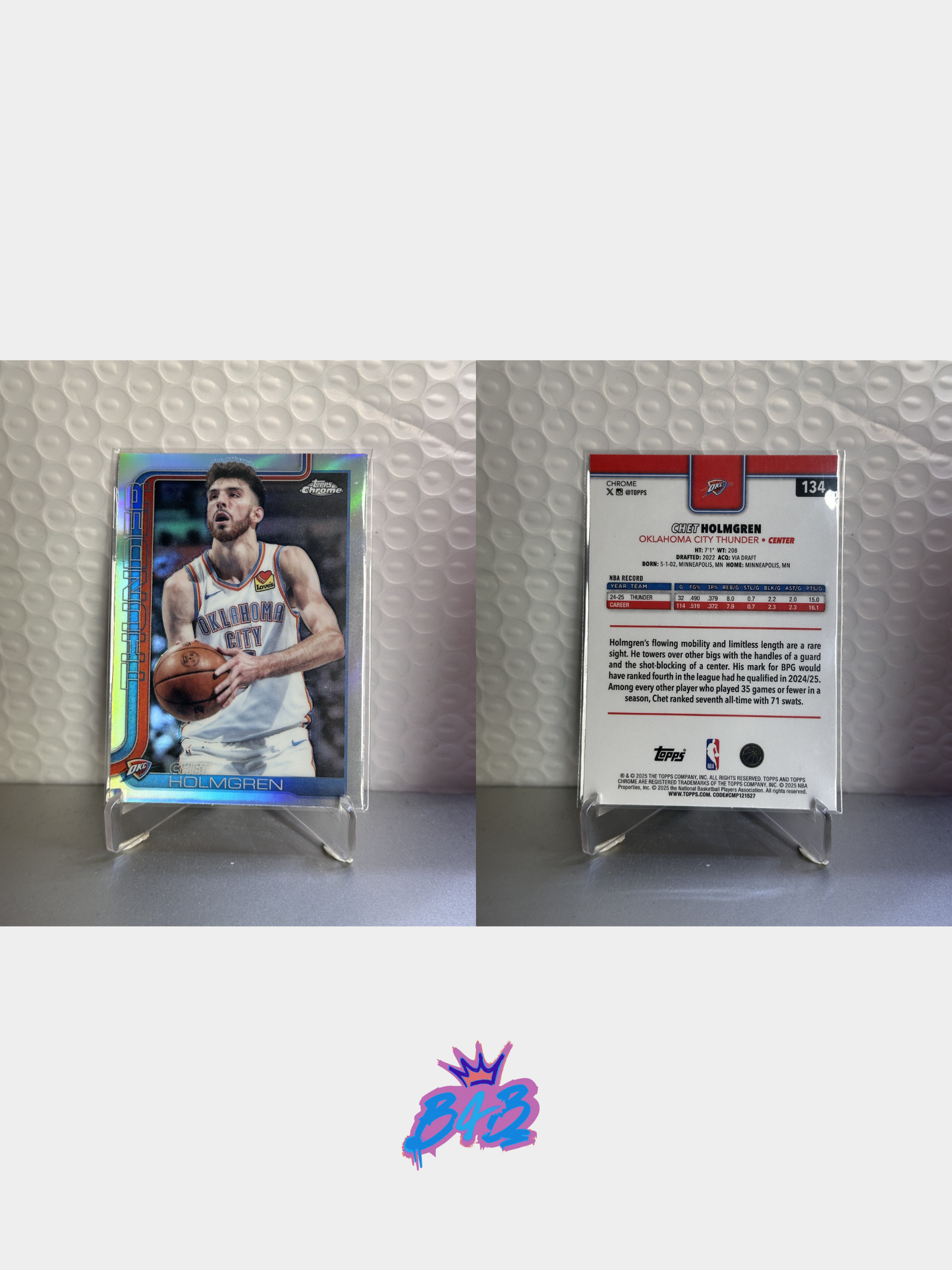 [T48] Chet Holmgren - 2025/26 Topps Chrome NBA #134 (Base - Refractor)